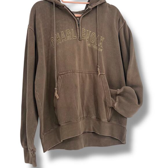 VINTAGE Y2K Momentum Women's Hooded Sweatshirt Embroidered L Grunge Campy Retro - Picture 1 of 7